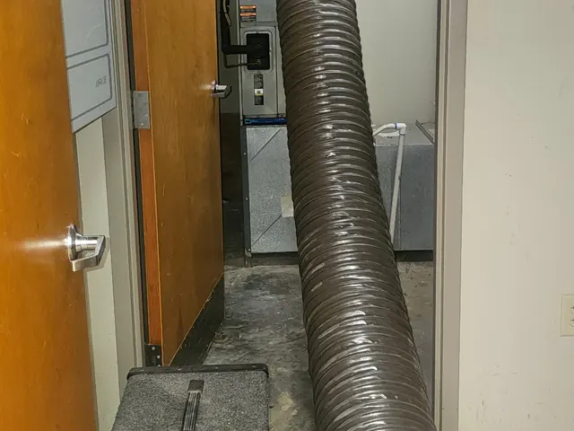 Hose connected at the air handler closet