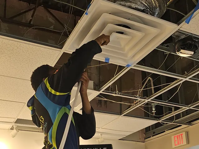 Sanitizing a commercial supply vent