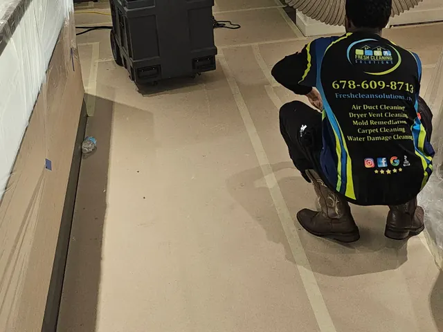 Duct cleaning during a retail store build-out