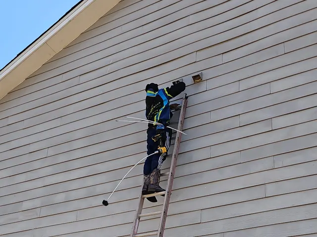Cleaning a second-story dryer vent from outside