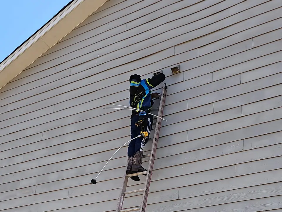 Cleaning a second-story dryer vent from the outside