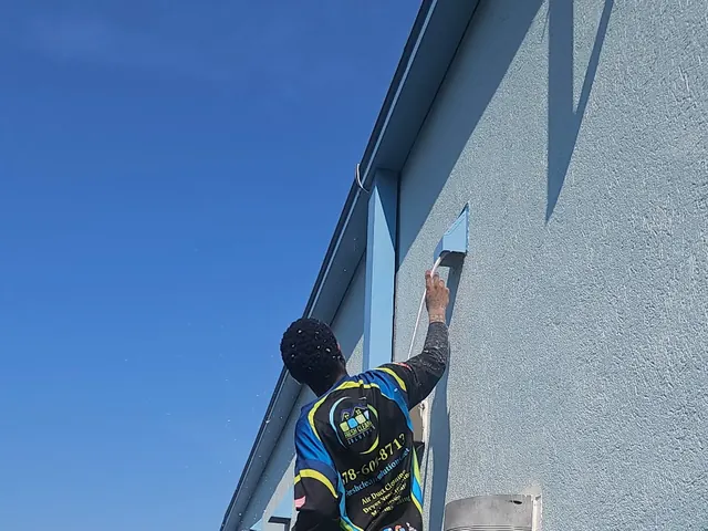 Clearing an exterior vent on a commercial building