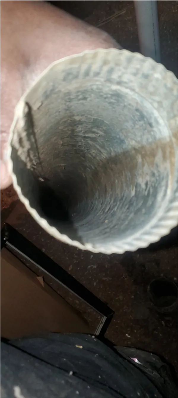 Dryer vent line after cleaning by Fresh Cleaning Solutions